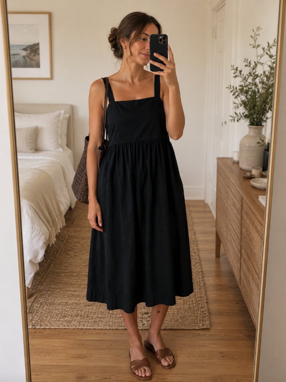 A New Day - Black Midi Dress - XXL